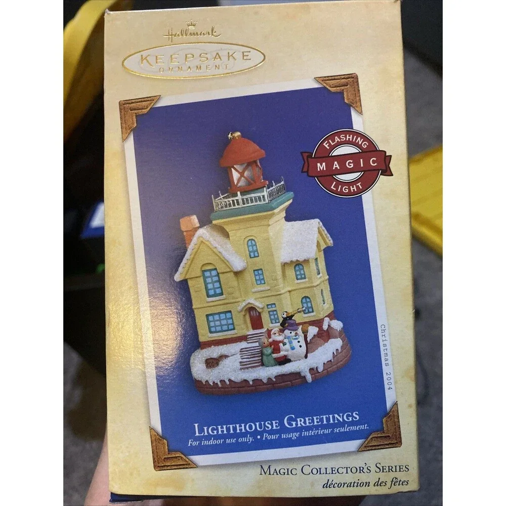 2004 Hallmark Magic  Lighthouse Greetings Ornament